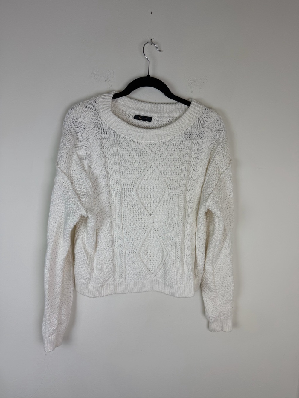 Quince 100% Organic Cotton Cropped Cable Crew Sweater size M - Picture 5 of 8